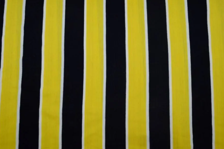 TESSUTO MAGLINA COTONE RIGONE GIALLO NERO