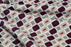 TESSUTO MAGLINA IN VISCOSA FANTASIA GEOMETRICA BORDEAUX