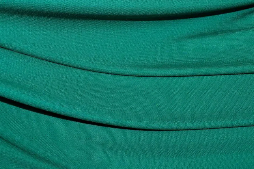 TESSUTO MAGLINA PURA VISCOSA MANO CREPE VERDE SMERALDO