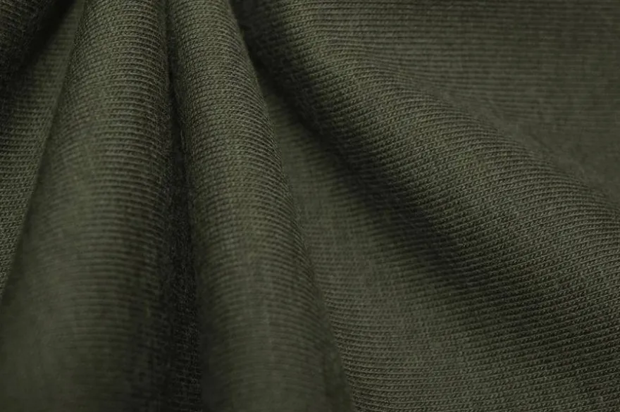 TESSUTO MAGLINA PURO COTONE VERDE MILITARE