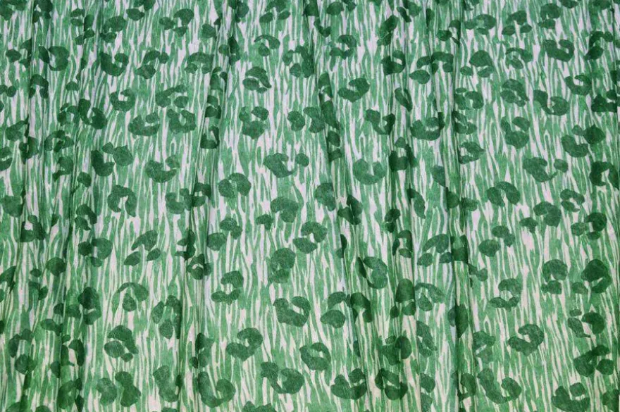 TESSUTO MAGLINA PURO LINO FANTASIA ANIMALIER VERDE
