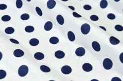 TESSUTO MAGLINA VISCOSA A POIS BIANCA E BLU