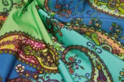 TESSUTO MAGLINA VISCOSA DISEGNO CASHMERE VERDE BLU