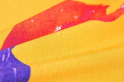 TESSUTO MAGLINA VISCOSA FANTASIA FLOREALE VIOLA FONDO GIALLO