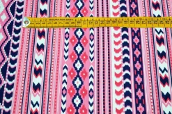 TESSUTO MAGLINA VISCOSA FANTASIA GEOMETRICA ROSA
