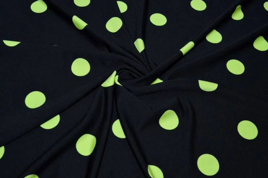 TESSUTO MAGLINA VISCOSA POIS COLOR LIME