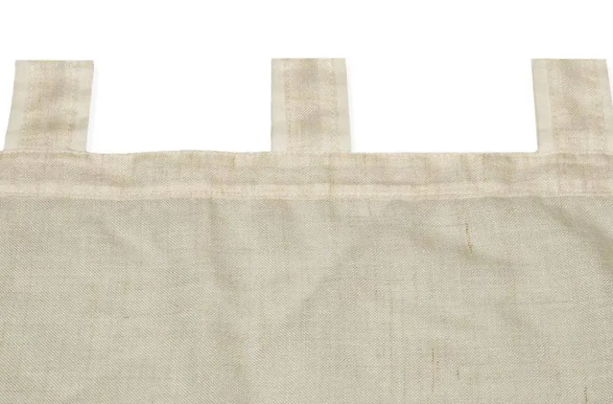 TESSUTO MANTOVANA MISTO LINO ECRU CON INCASSO PIZZO MACRAME