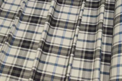 TESSUTO MISTO COTONE LINO SCACCO AZZURRO
