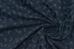 TESSUTO MISTO COTONE STRETCH FANTASIA BLU/NERO
