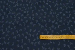 TESSUTO MISTO COTONE STRETCH FANTASIA BLU/NERO