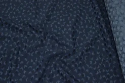 TESSUTO MISTO COTONE STRETCH FANTASIA BLU/NERO