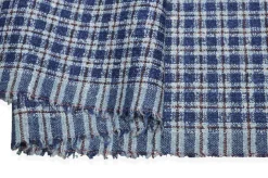 TESSUTO MISTO LANA QUADRETTO AZZURRO