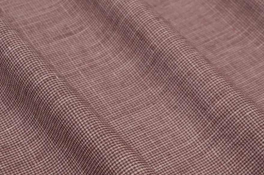 TESSUTO MISTO LINO LANA MICROFANTASIA BORDEAUX