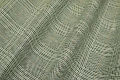 TESSUTO MISTO LINO PRINCIPE DI GALLES LUREX VERDE