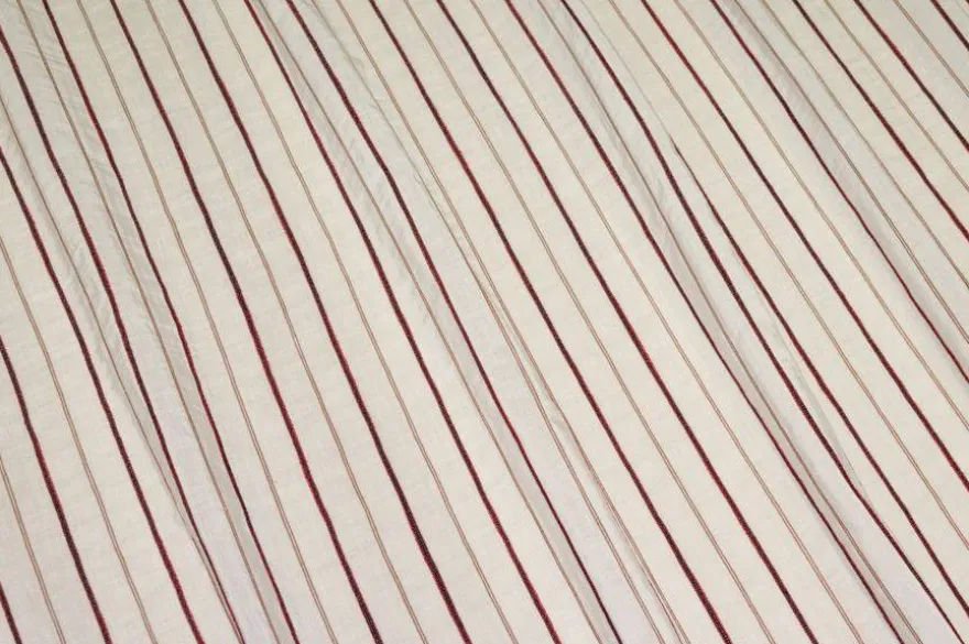 TESSUTO MISTO LINO RIGATO ROSSO