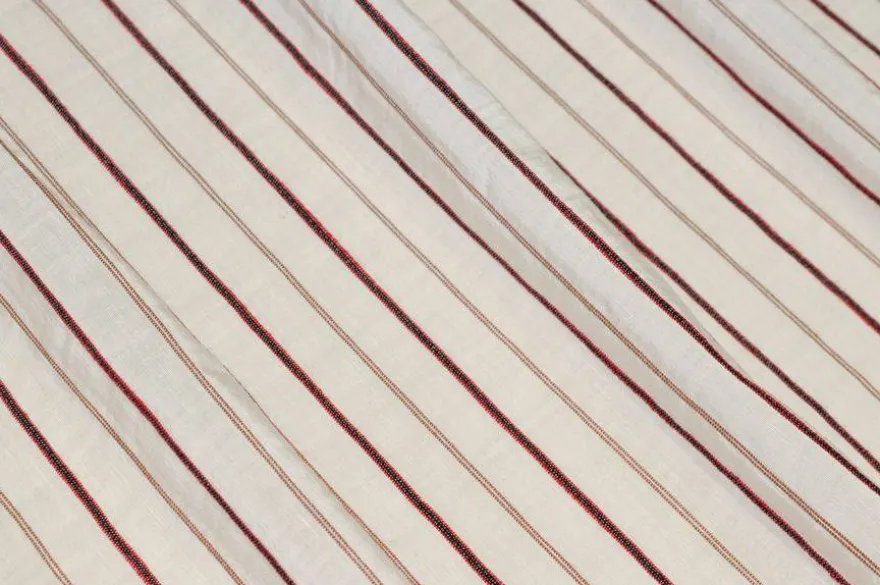 TESSUTO MISTO LINO RIGATO ROSSO