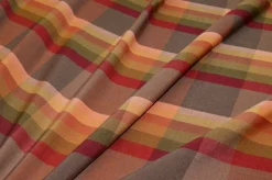 TESSUTO MISTO LINO SCACCO ARANCIO
