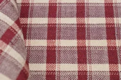 TESSUTO MISTO LINO STRETCH SCACCHETTO BORDEAUX