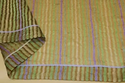 TESSUTO MULTICOLOR RIGATO VERDE/VIOLA