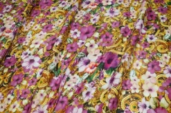TESSUTO MUSSOLA MISTO SETA FIORE FUCSIA