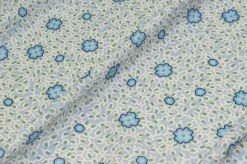 TESSUTO MUSSOLA PURO COTONE FANTASIA FIORELLINO AZZURRO