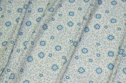 TESSUTO MUSSOLA PURO COTONE FANTASIA FIORELLINO AZZURRO