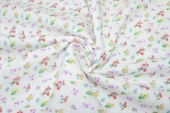 TESSUTO MUSSOLA PURO COTONE GOFFRATO FIORELLINO MULTICOLOR