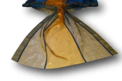 TESSUTO ORGANZA BICOLOR ORO/BLU