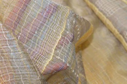 TESSUTO ORGANZA ORO/BLU