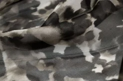 TESSUTO ORGANZA PURA SETA FANTASIA CAMOUFLAGE BIANCO NERO