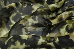 TESSUTO ORGANZA PURA SETA FANTASIA CAMOUFLAGE VERDE