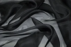 TESSUTO ORGANZA PURA SETA NERA