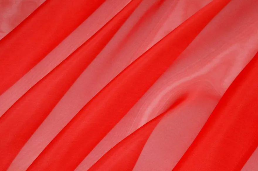 TESSUTO ORGANZA PURA SETA ROSSO