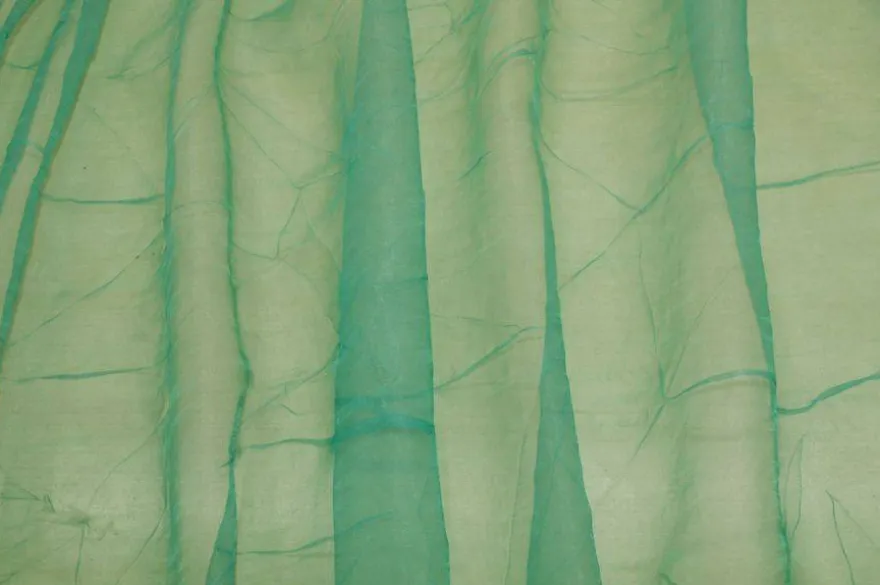 TESSUTO ORGANZA STROPICCIATA VERDE LAGUNA