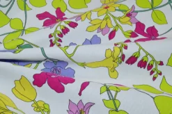 TESSUTO OTTOMAN FLOREALE FONDO BIANCO