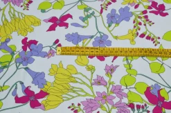 TESSUTO OTTOMAN FLOREALE FONDO BIANCO