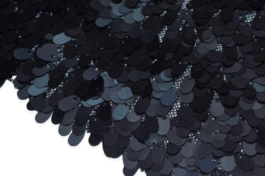 TESSUTO PAILLETTES A GOCCIA NERO