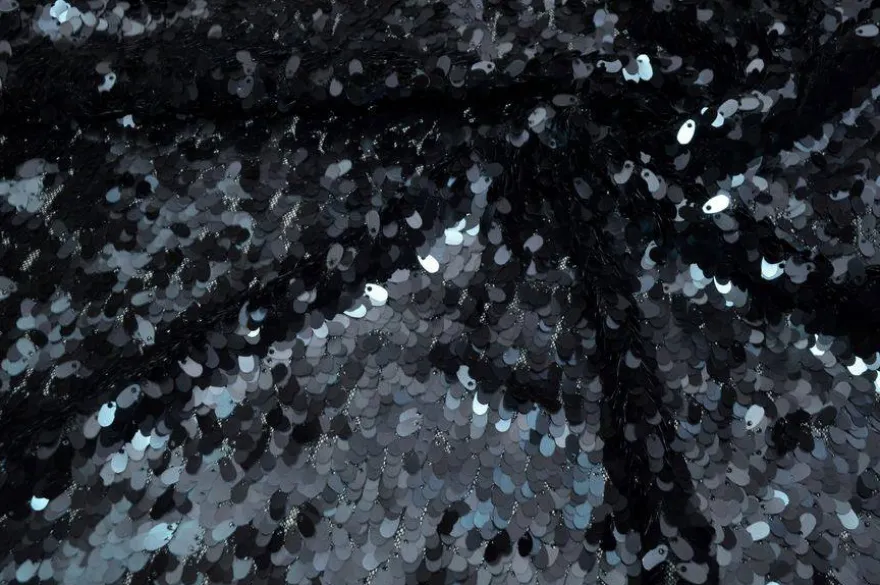 TESSUTO PAILLETTES A GOCCIA NERO