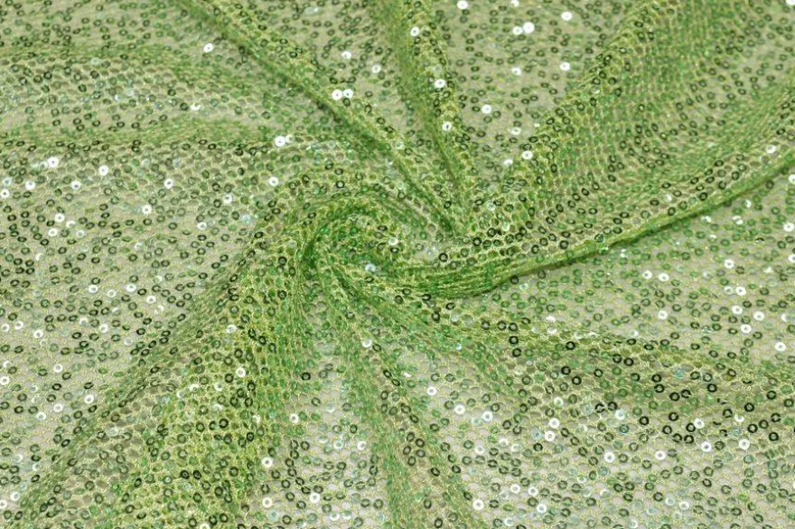 TESSUTO PAILLETTES VERDE MELA