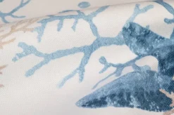 TESSUTO PANAMA PURO COTONE FANTASIA CORALLO AZZURRO