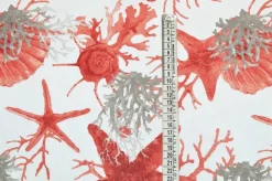 TESSUTO PANAMA PURO COTONE FANTASIA CORALLO ROSSO