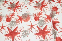 TESSUTO PANAMA PURO COTONE FANTASIA CORALLO ROSSO