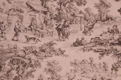 TESSUTO PANAMA PURO COTONE TOILE DE JOUY ROSA ANTICO