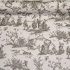 TESSUTO PANAMA PURO COTONE TOILE DE JOUY BEIGE DISEGNO GRANDE