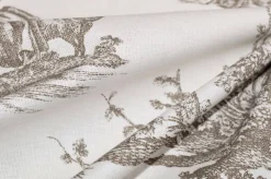 TESSUTO PANAMA PURO COTONE TOILE DE JOUY BEIGE DISEGNO GRANDE