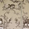 TESSUTO PANAMA PURO COTONE TOILE DE JOUY BEIGE DISEGNO GIUNGLA