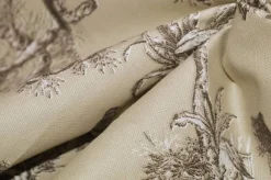 TESSUTO PANAMA PURO COTONE TOILE DE JOUY BEIGE DISEGNO GIUNGLA