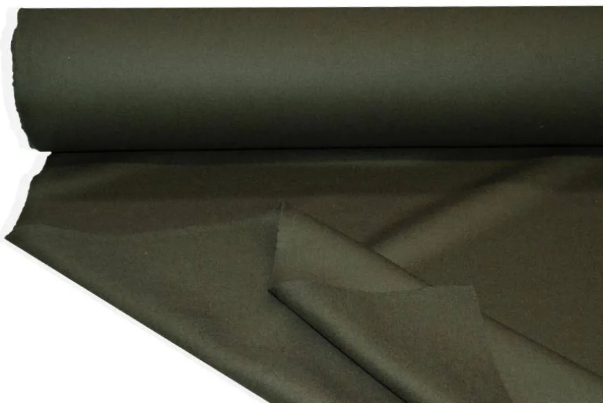TESSUTO PANNO CAPPOTTO DOUBLE PURA LANA VERDE MILITARE