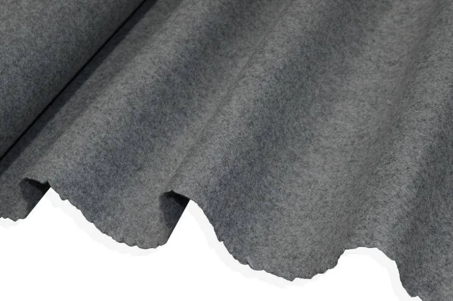 TESSUTO PANNO CAPPOTTO DOUBLE PURA LANA GRIGIO CHIARO MELANGE
