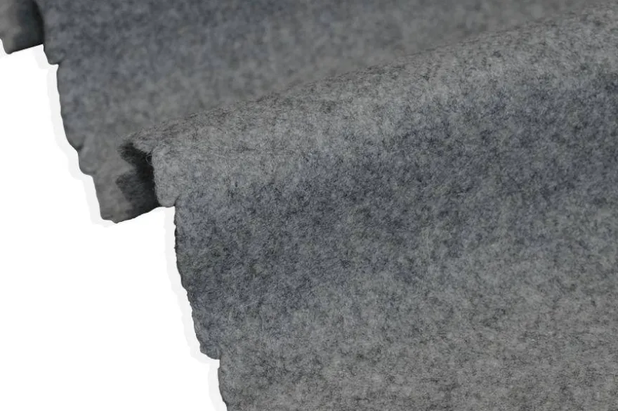 TESSUTO PANNO CAPPOTTO DOUBLE PURA LANA GRIGIO CHIARO MELANGE
